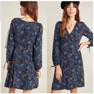 Maeve Anthropologie Gianna Tunic A Line Dress Floral Whimsigoth Witchy‎ Size 4
